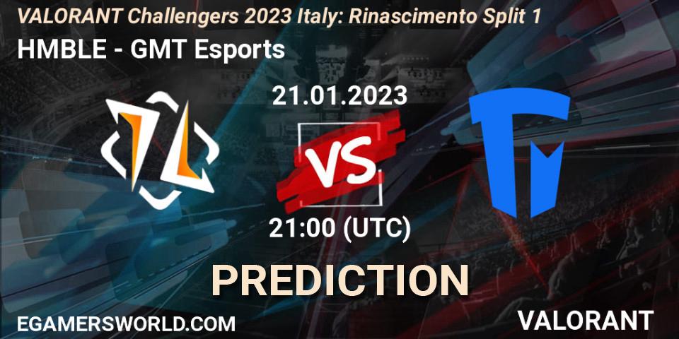 HMBLE vs GMT Esports: Match Prediction. 21.01.23, VALORANT, VALORANT Challengers 2023 Italy: Rinascimento Split 1