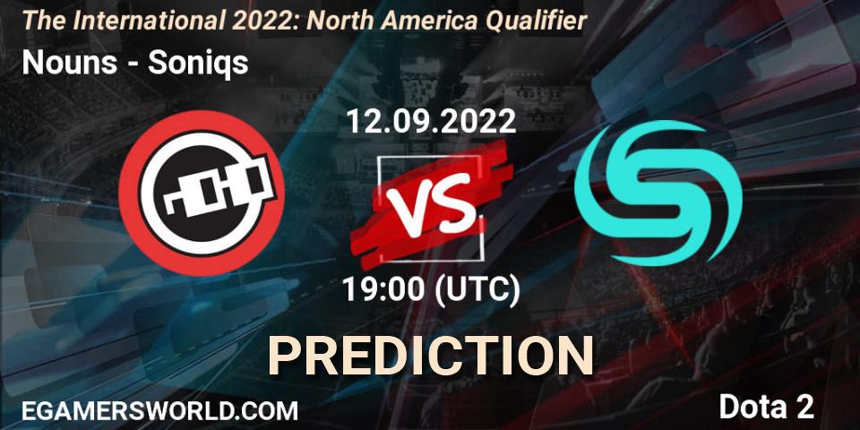 Nouns vs Soniqs: Match Prediction. 12.09.22, Dota 2, The International 2022: North America Qualifier