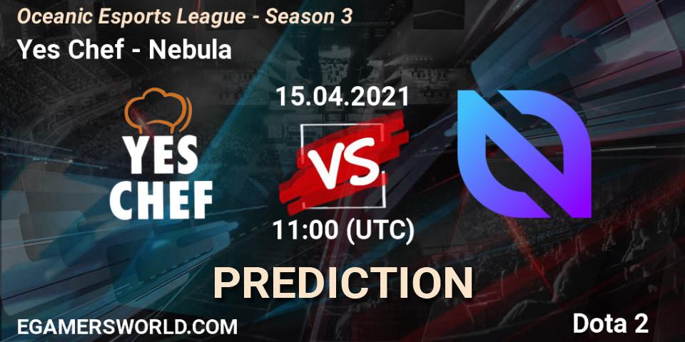 Yes Chef vs Nebula: Match Prediction. 15.04.2021 at 11:23, Dota 2, Oceanic Esports League - Season 3