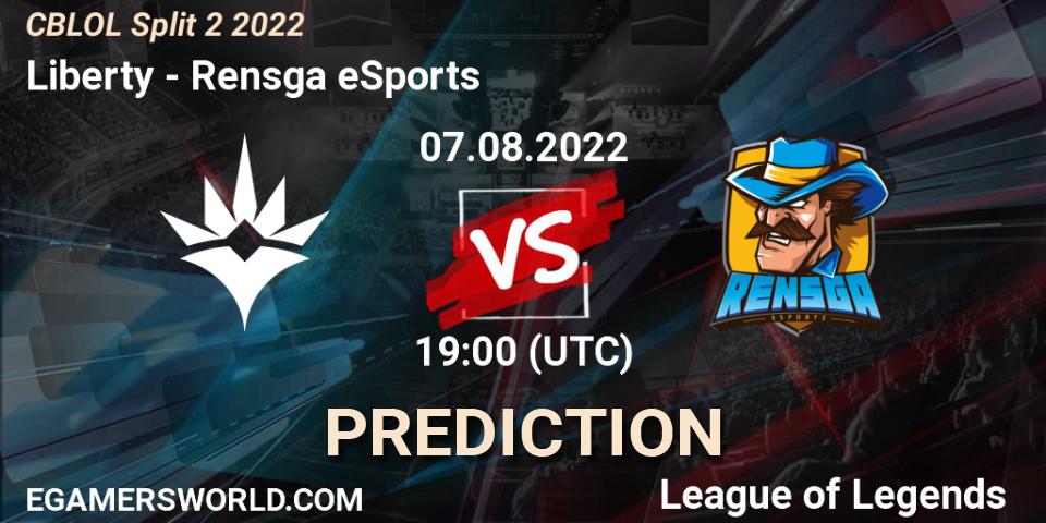 Liberty vs Rensga eSports: Match Prediction. 07.08.22, LoL, CBLOL Split 2 2022