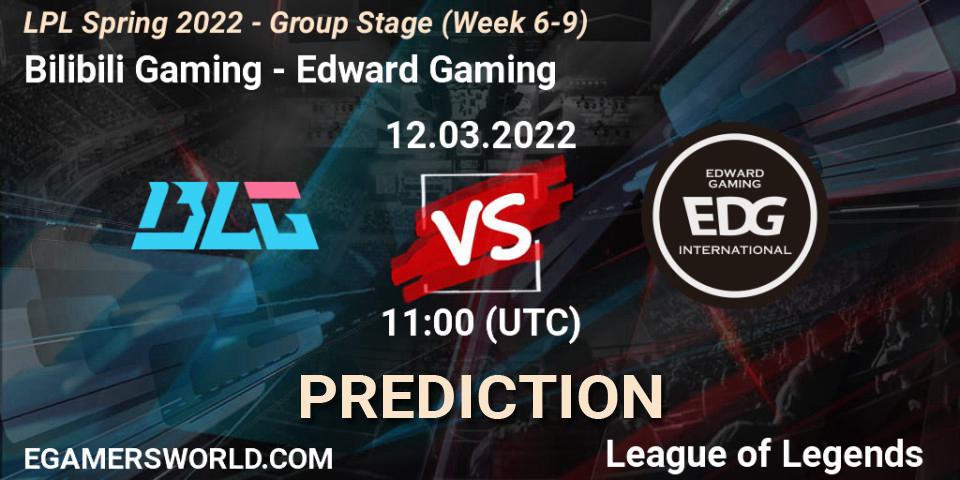 Bilibili Gaming vs Edward Gaming: Match Prediction. 12.03.2022 at 11:00, LoL, LPL Spring 2022 - Group Stage (Week 6-9)