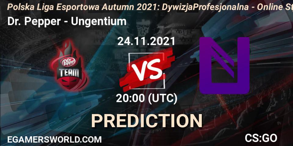 Dr. Pepper vs Ungentium: Match Prediction. 24.11.2021 at 19:40, Counter-Strike (CS2), Polska Liga Esportowa Autumn 2021: Dywizja Profesjonalna - Online Stage
