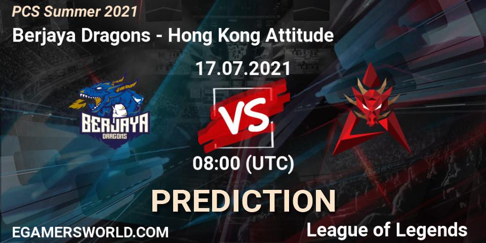 Berjaya Dragons vs Hong Kong Attitude: Match Prediction. 17.07.2021 at 08:00, LoL, PCS Summer 2021