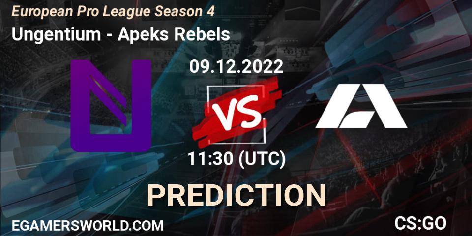 Ungentium vs Apeks Rebels: Match Prediction. 09.12.22, CS2 (CS:GO), European Pro League Season 4