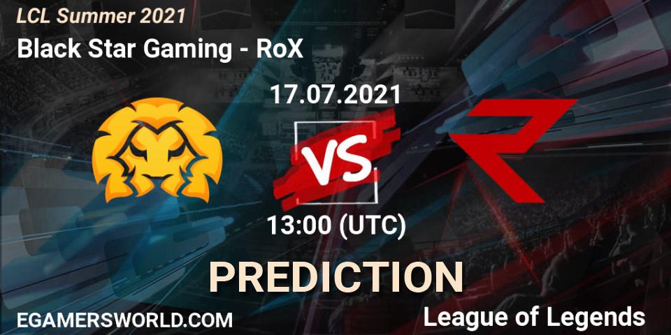 Black Star Gaming vs RoX: Match Prediction. 17.07.21, LoL, LCL Summer 2021