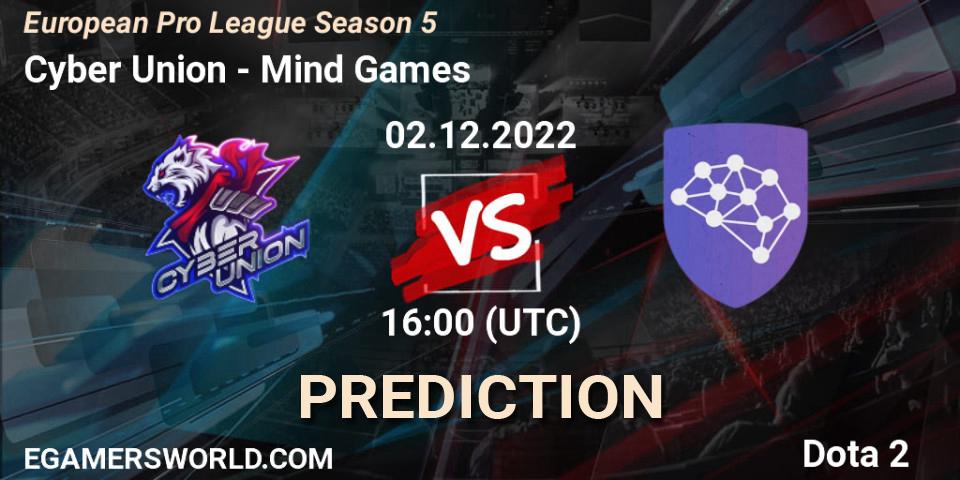Cyber Union vs Mind Games: Match Prediction. 02.12.22, Dota 2, European Pro League Season 5
