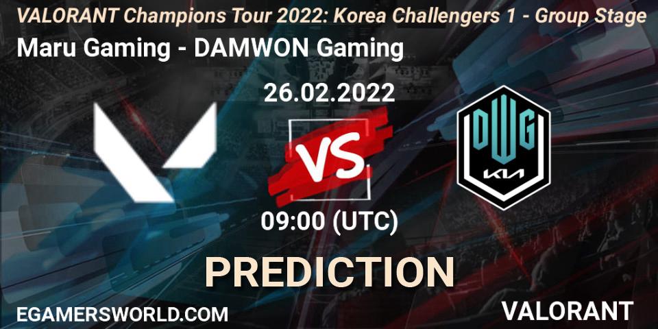 Maru Gaming vs DAMWON Gaming: Match Prediction. 26.02.22, VALORANT, VCT 2022: Korea Challengers 1 - Group Stage