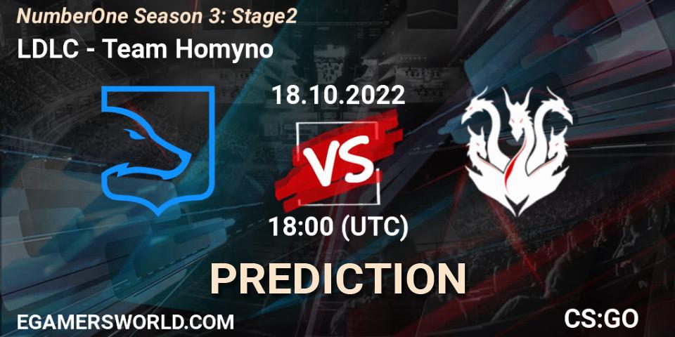 LDLC vs Team Homyno: Match Prediction. 18.10.2022 at 18:00, Counter-Strike (CS2), NumberOne Season 3: Stage 2