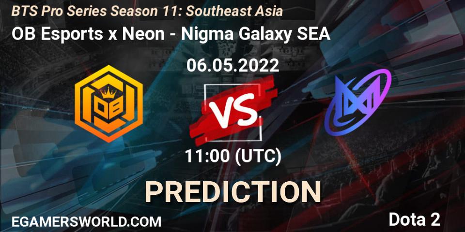 OB Esports x Neon vs Nigma Galaxy SEA: Match Prediction. 06.05.2022 at 11:29, Dota 2, BTS Pro Series Season 11: Southeast Asia