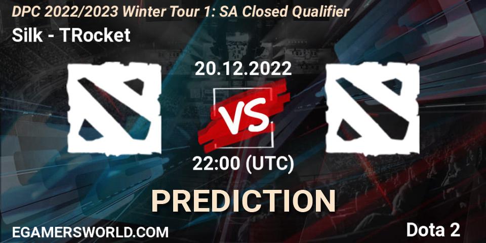 Silk vs TRocket: Match Prediction. 20.12.2022 at 22:00, Dota 2, DPC 2022/2023 Winter Tour 1: SA Closed Qualifier
