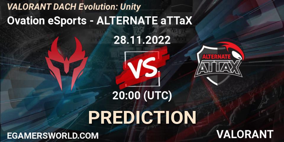 Ovation eSports vs ALTERNATE aTTaX: Match Prediction. 28.11.22, VALORANT, VALORANT DACH Evolution: Unity