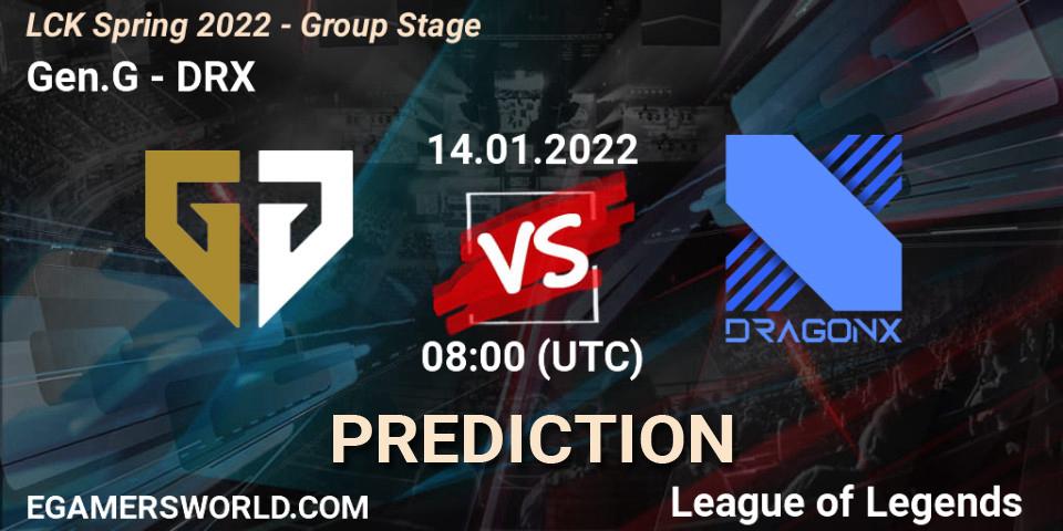 Gen.G vs DRX: Match Prediction. 14.01.2022 at 08:00, LoL, LCK Spring 2022 - Group Stage
