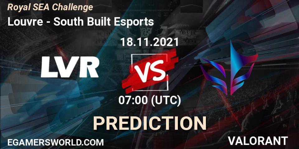 Louvre vs South Built Esports: Match Prediction. 18.11.2021 at 07:00, VALORANT, Royal SEA Challenge