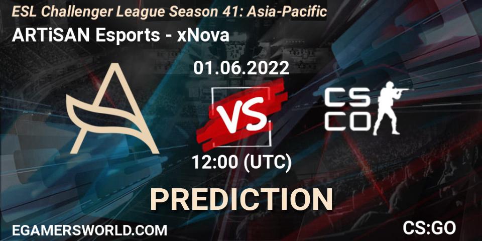 ARTiSAN Esports vs xNova: Match Prediction. 01.06.2022 at 12:00, Counter-Strike (CS2), ESL Challenger League Season 41: Asia-Pacific