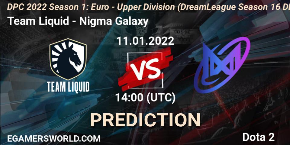 Team Liquid vs Nigma Galaxy: Match Prediction. 11.01.2022 at 14:21, Dota 2, DPC 2022 Season 1: Euro - Upper Division (DreamLeague Season 16 DPC WEU)