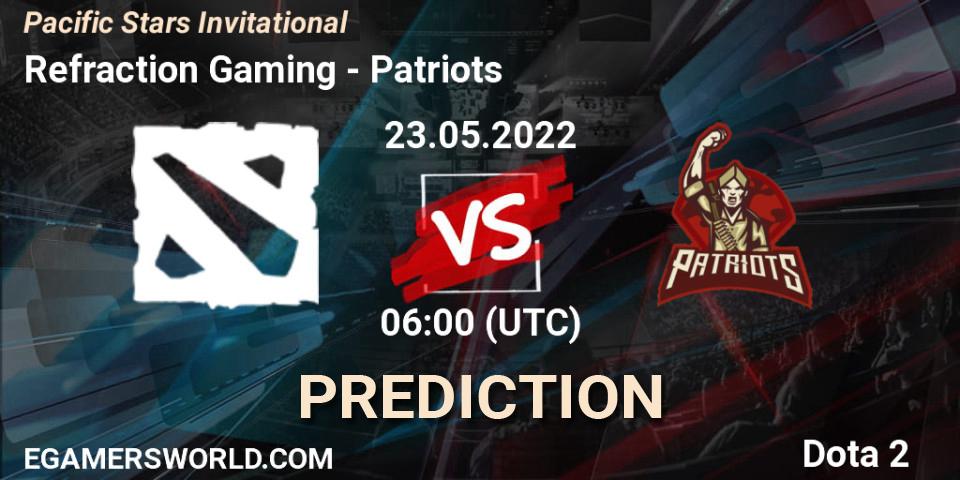Refraction Gaming vs Patriots: Match Prediction. 23.05.2022 at 06:04, Dota 2, Pacific Stars Invitational