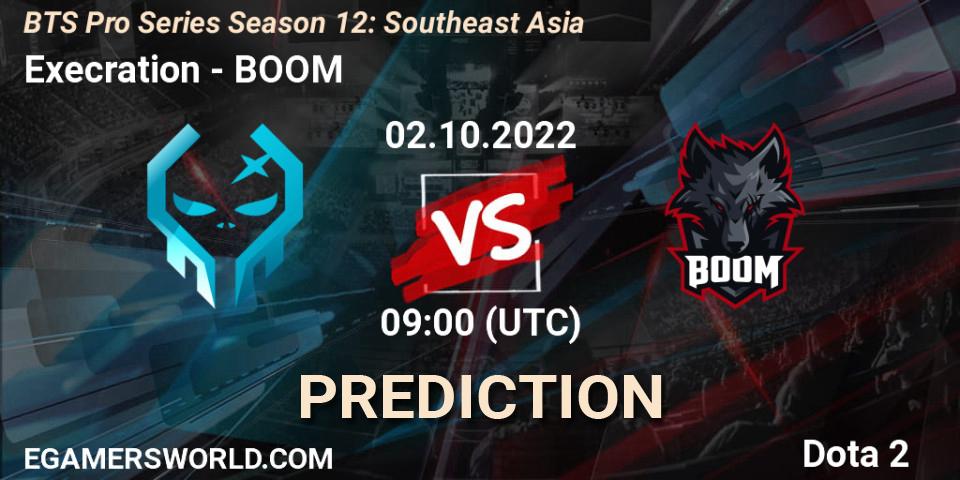 Execration vs BOOM: Match Prediction. 02.10.2022 at 09:00, Dota 2, BTS Pro Series Season 12: Southeast Asia