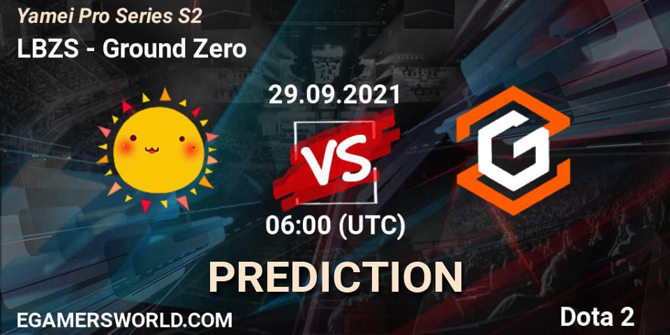 LBZS vs Ground Zero: Match Prediction. 30.09.2021 at 04:11, Dota 2, Yamei Pro Series S2
