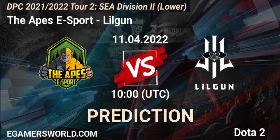 The Apes E-Sport vs Lilgun: Match Prediction. 11.04.2022 at 10:00, Dota 2, DPC 2021/2022 Tour 2: SEA Division II (Lower)
