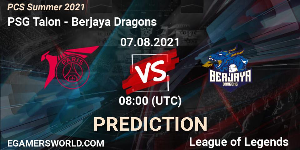 PSG Talon vs Berjaya Dragons: Match Prediction. 07.08.2021 at 08:00, LoL, PCS Summer 2021