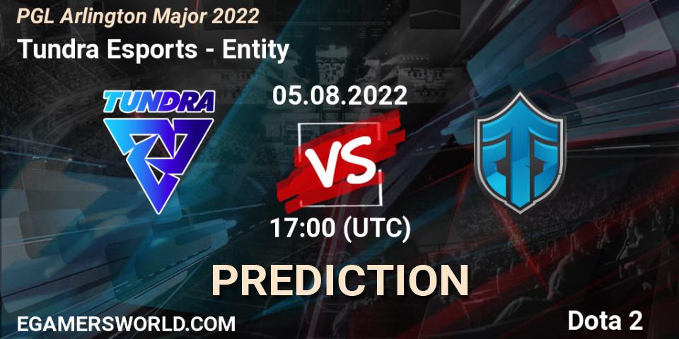 Tundra Esports vs Entity: Match Prediction. 05.08.2022 at 17:09, Dota 2, PGL Arlington Major 2022 - Group Stage