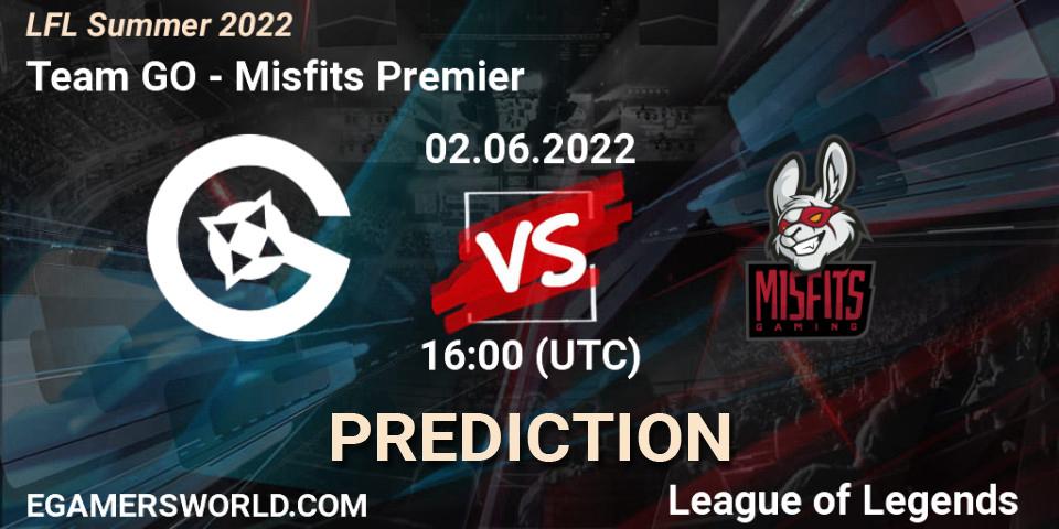 Team GO vs Misfits Premier: Match Prediction. 02.06.2022 at 16:00, LoL, LFL Summer 2022