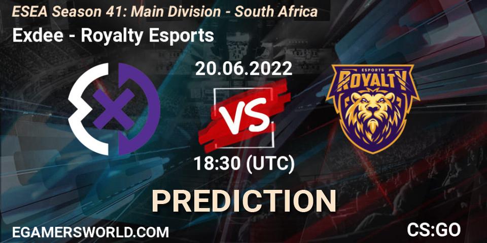 Exdee vs Royalty Esports: Match Prediction. 24.06.22, CS2 (CS:GO), ESEA Season 41: Main Division - South Africa