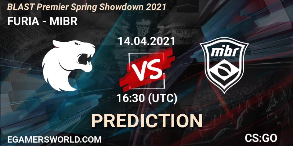 FURIA vs MIBR: Match Prediction. 14.04.2021 at 16:05, Counter-Strike (CS2), BLAST Premier Spring Showdown 2021