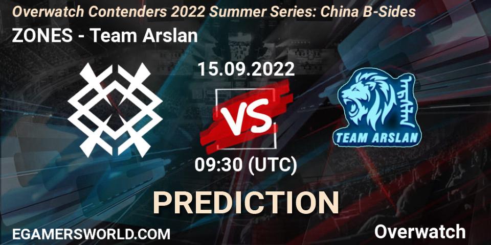 ZONES vs Team Arslan: Match Prediction. 15.09.2022 at 09:15, Overwatch, Overwatch Contenders 2022 Summer Series: China B-Sides