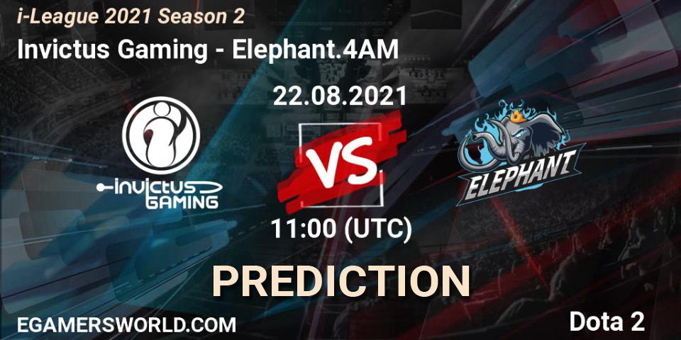 Invictus Gaming vs Elephant.4AM: Match Prediction. 22.08.2021 at 10:31, Dota 2, i-League 2021 Season 2