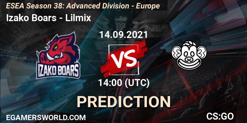 Izako Boars vs Lilmix: Match Prediction. 14.09.2021 at 14:00, Counter-Strike (CS2), ESEA Season 38: Advanced Division - Europe