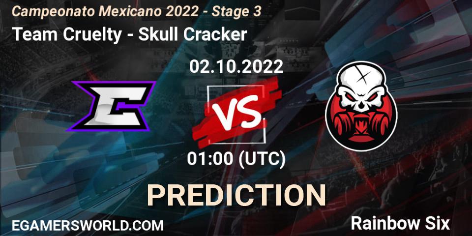 Team Cruelty vs Skull Cracker: Match Prediction. 02.10.2022 at 01:00, Rainbow Six, Campeonato Mexicano 2022 - Stage 3