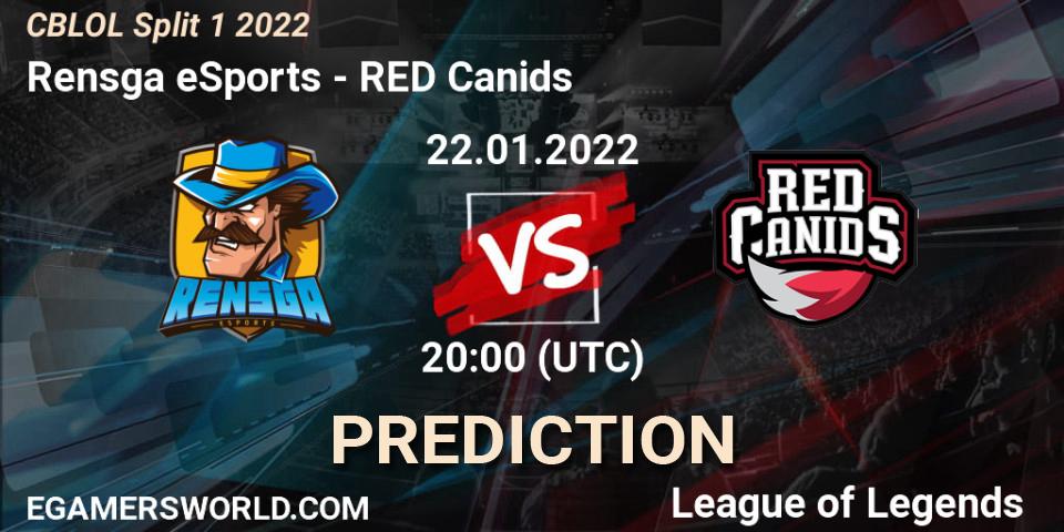 Rensga eSports vs RED Canids: Match Prediction. 22.01.22, LoL, CBLOL Split 1 2022