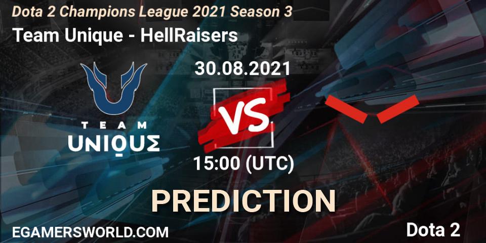 Team Unique vs HellRaisers: Match Prediction. 30.08.2021 at 14:59, Dota 2, Dota 2 Champions League 2021 Season 3