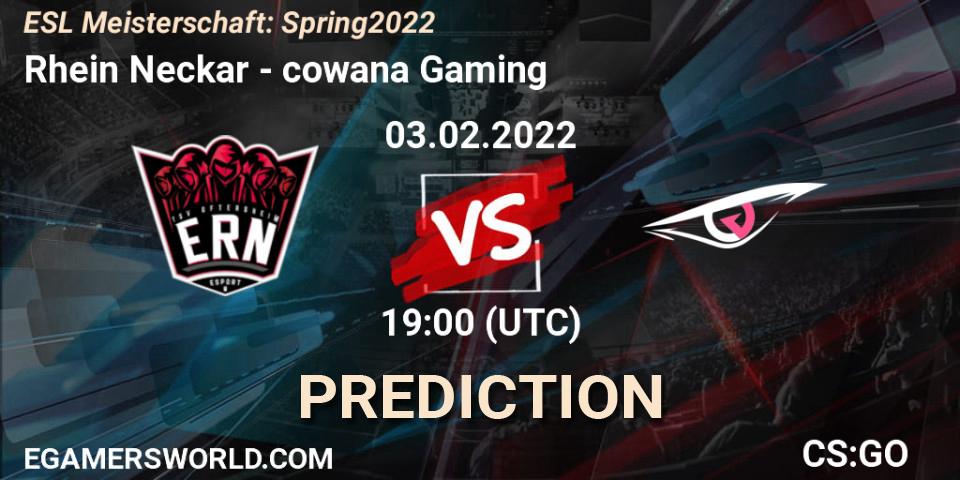 Rhein Neckar vs cowana Gaming: Match Prediction. 03.02.2022 at 19:00, Counter-Strike (CS2), ESL Meisterschaft: Spring 2022