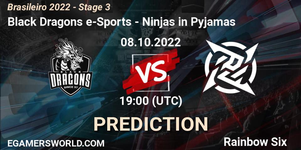Black Dragons e-Sports vs Ninjas in Pyjamas: Match Prediction. 08.10.2022 at 19:00, Rainbow Six, Brasileirão 2022 - Stage 3