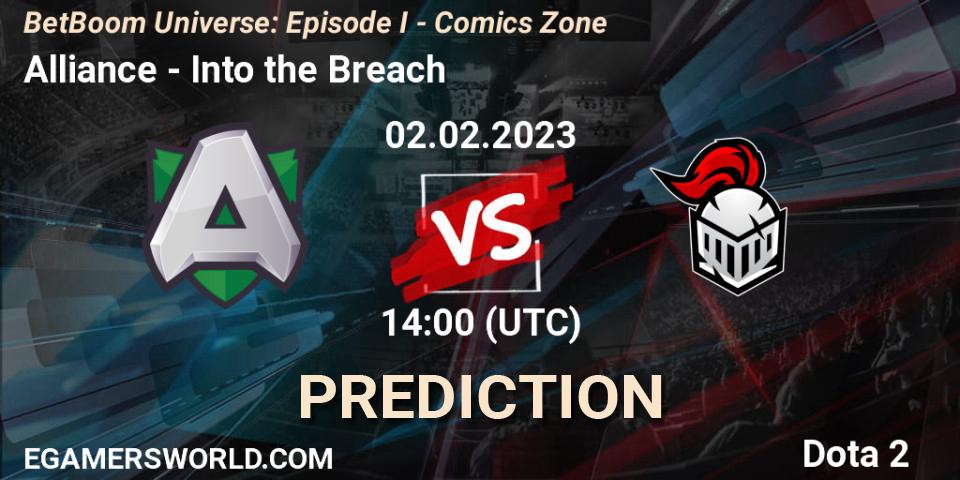 Alliance vs Into the Breach: Match Prediction. 02.02.23, Dota 2, BetBoom Universe: Episode I - Comics Zone