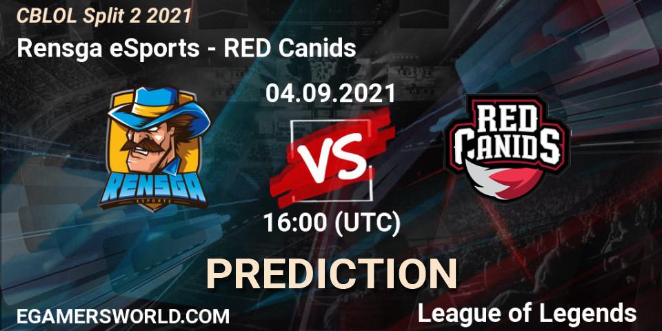 Rensga eSports vs RED Canids: Match Prediction. 04.09.2021 at 16:40, LoL, CBLOL Split 2 2021