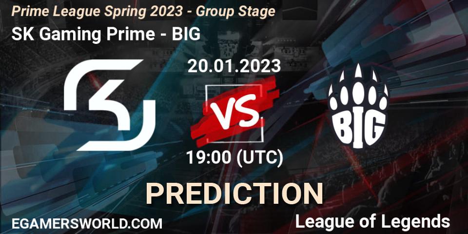SK Gaming Prime vs BIG: Match Prediction. 20.01.2023 at 19:00, LoL, Prime League Spring 2023 - Group Stage