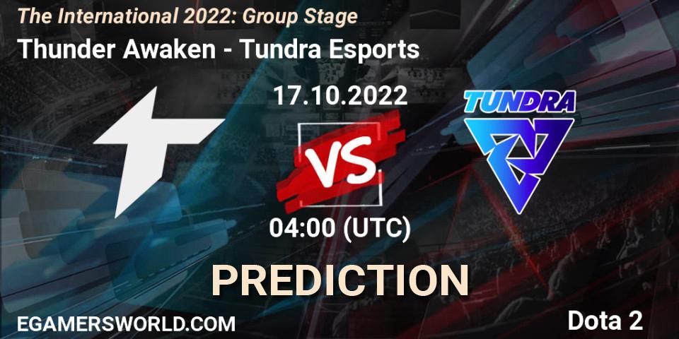 Thunder Awaken vs Tundra Esports: Match Prediction. 17.10.2022 at 03:53, Dota 2, The International 2022: Group Stage