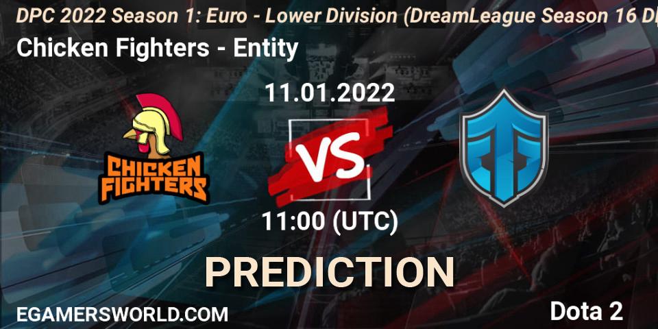 Chicken Fighters vs Entity: Match Prediction. 11.01.2022 at 10:56, Dota 2, DPC 2022 Season 1: Euro - Lower Division (DreamLeague Season 16 DPC WEU)