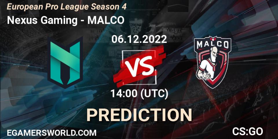 Nexus Gaming vs MALCO: Match Prediction. 08.12.22, CS2 (CS:GO), European Pro League Season 4