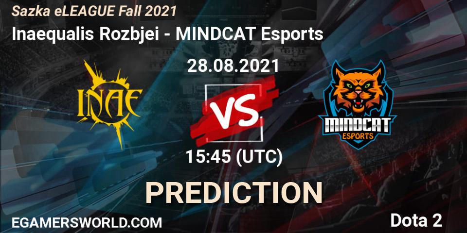Inaequalis Rozbíječi vs MINDCAT Esports: Match Prediction. 28.08.2021 at 16:00, Dota 2, Sazka eLEAGUE Fall 2021