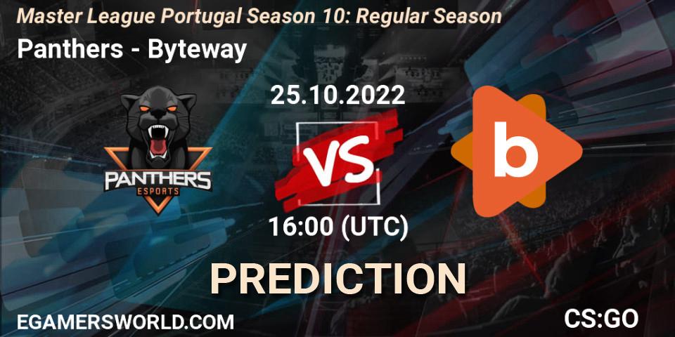 Panthers vs Byteway: Match Prediction. 25.10.2022 at 16:00, Counter-Strike (CS2), Master League Portugal Season 10: Regular Season