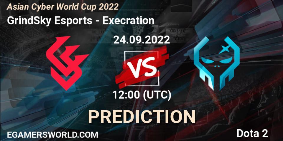 GrindSky Esports vs Execration: Match Prediction. 24.09.2022 at 12:37, Dota 2, Asian Cyber World Cup 2022