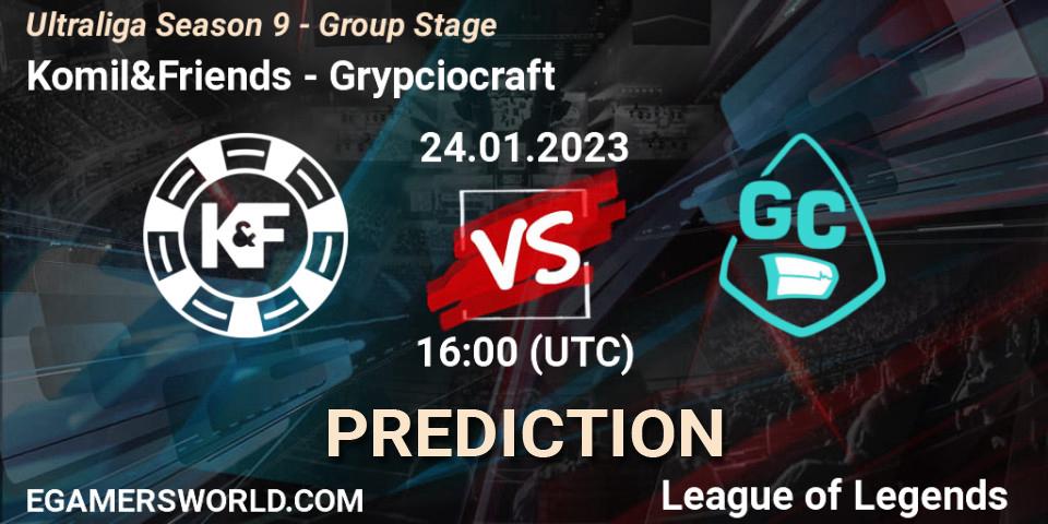 Komil&Friends vs Grypciocraft: Match Prediction. 24.01.2023 at 16:00, LoL, Ultraliga Season 9 - Group Stage