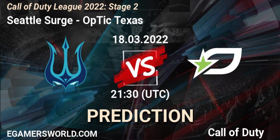 Seattle Surge vs OpTic Texas: Match Prediction. 18.03.2022 at 20:30, Call of Duty, Call of Duty League 2022: Stage 2