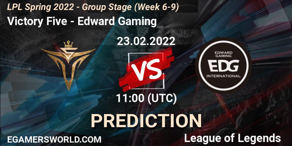 Victory Five vs Edward Gaming: Match Prediction. 23.02.22, LoL, LPL Spring 2022 - Group Stage (Week 6-9)