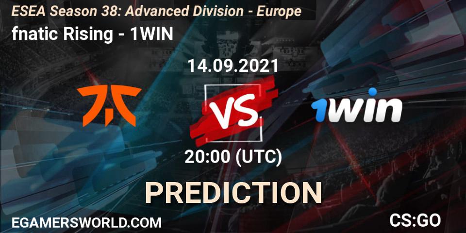 fnatic Rising vs 1WIN: Match Prediction. 14.09.2021 at 20:00, Counter-Strike (CS2), ESEA Season 38: Advanced Division - Europe