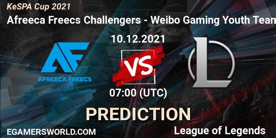 Afreeca Freecs Challengers vs Weibo Gaming Youth Team: Match Prediction. 10.12.2021 at 06:00, LoL, KeSPA Cup 2021